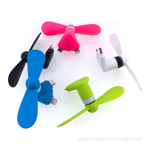 Yijiashishang Hot Portable Small 2 in 1 Mini USB Fan for Android and iOS Mobile Phone